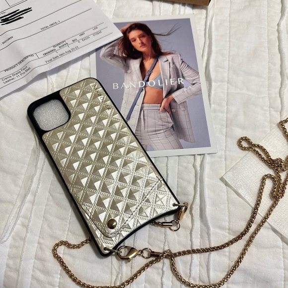 COPY - Bandolier crossbody Phone Case - IPhone 11 Pro Max - Creme Shella Faux L… - Picture 1 of 1